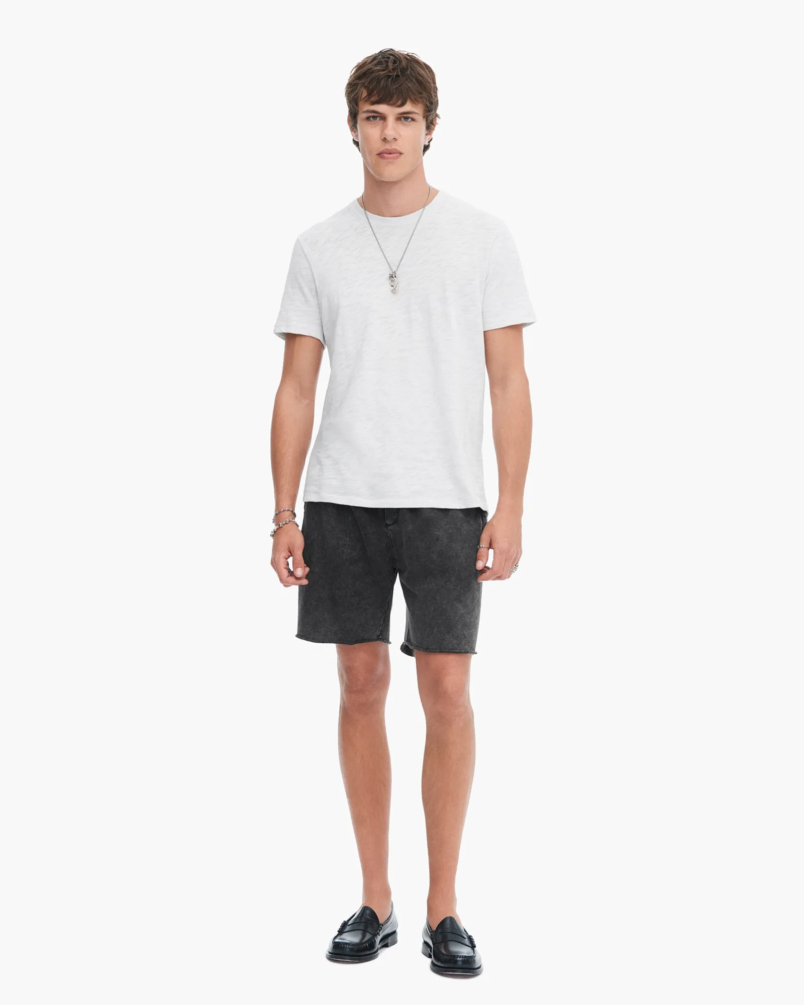 Slub Jersey Crew Neck Tee - Silver relax mode