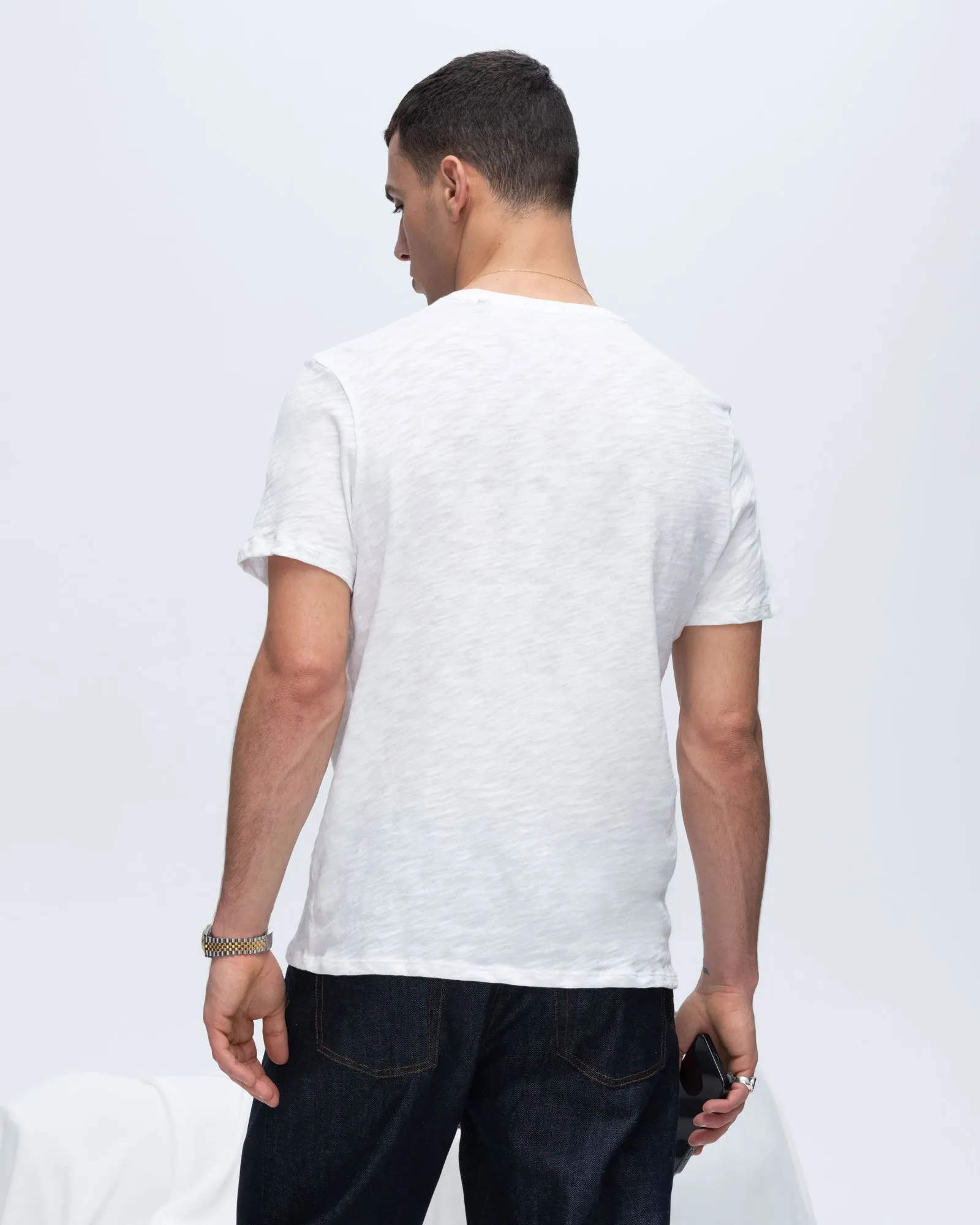 Slub Jersey Crew Neck Tee - White urban edge
