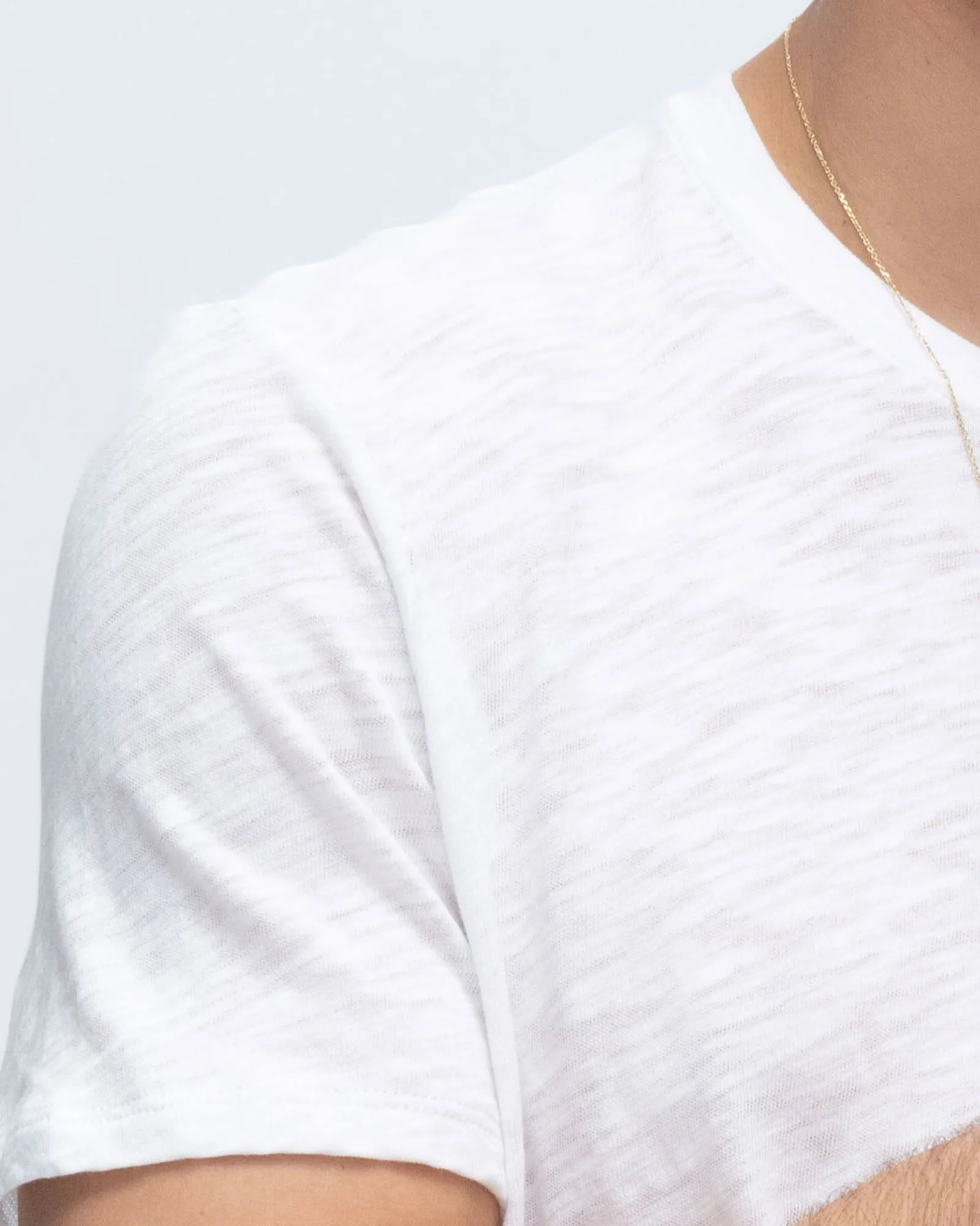 Slub Jersey Crew Neck Tee - White clean comfort