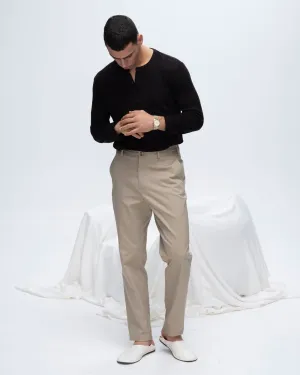 Slub Jersey Destroyed Wash Henley - Black urban tone
