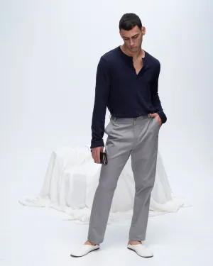 Slub Jersey Destroyed Wash Henley - Midnight basic vibe