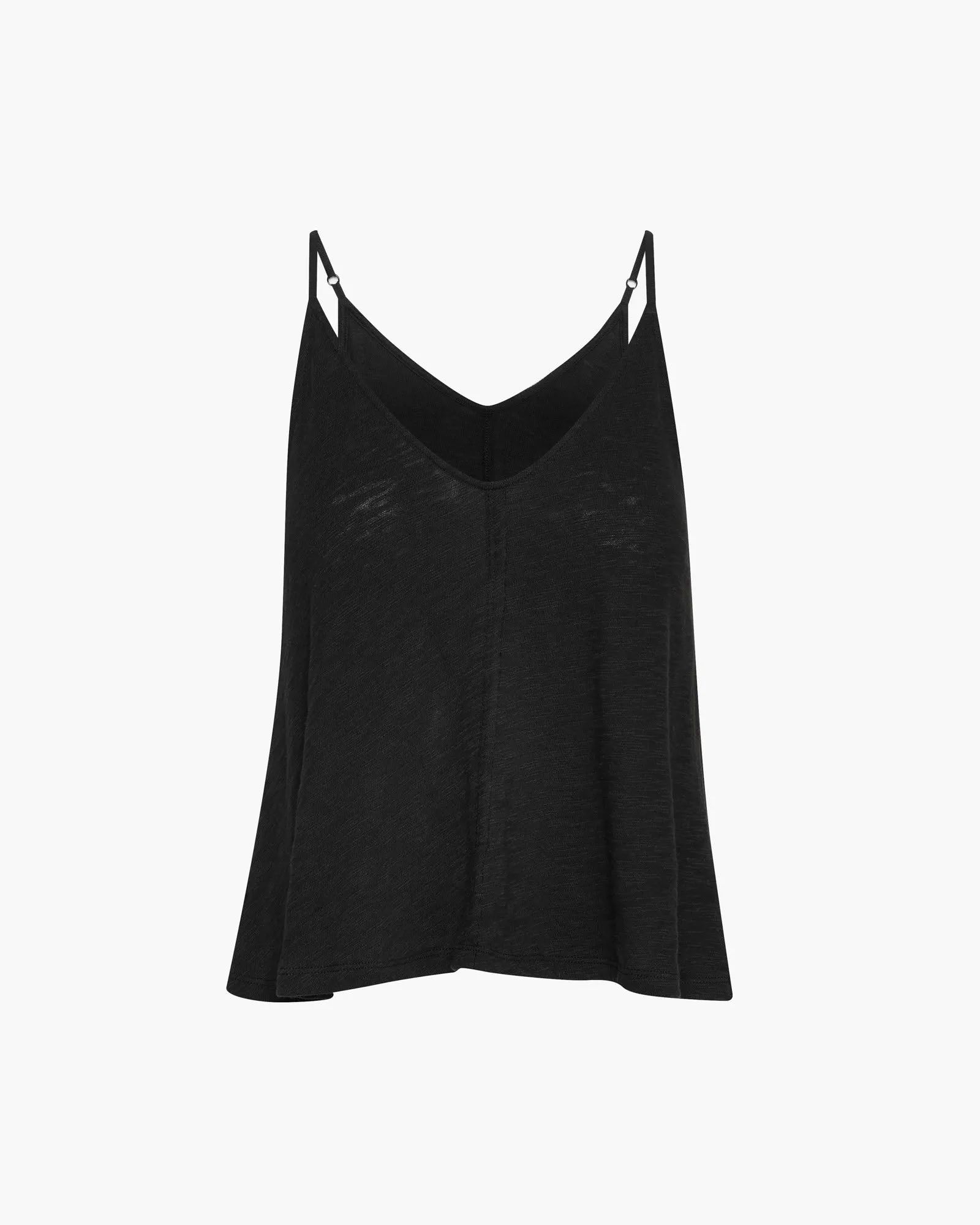 Slub Jersey Exposed Seam Tank Top - Black daily go