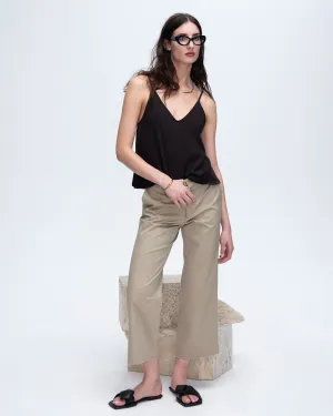 Slub Jersey Exposed Seam Tank Top - Black trend base