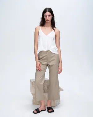 Slub Jersey Exposed Seam Tank Top - White fashion flex