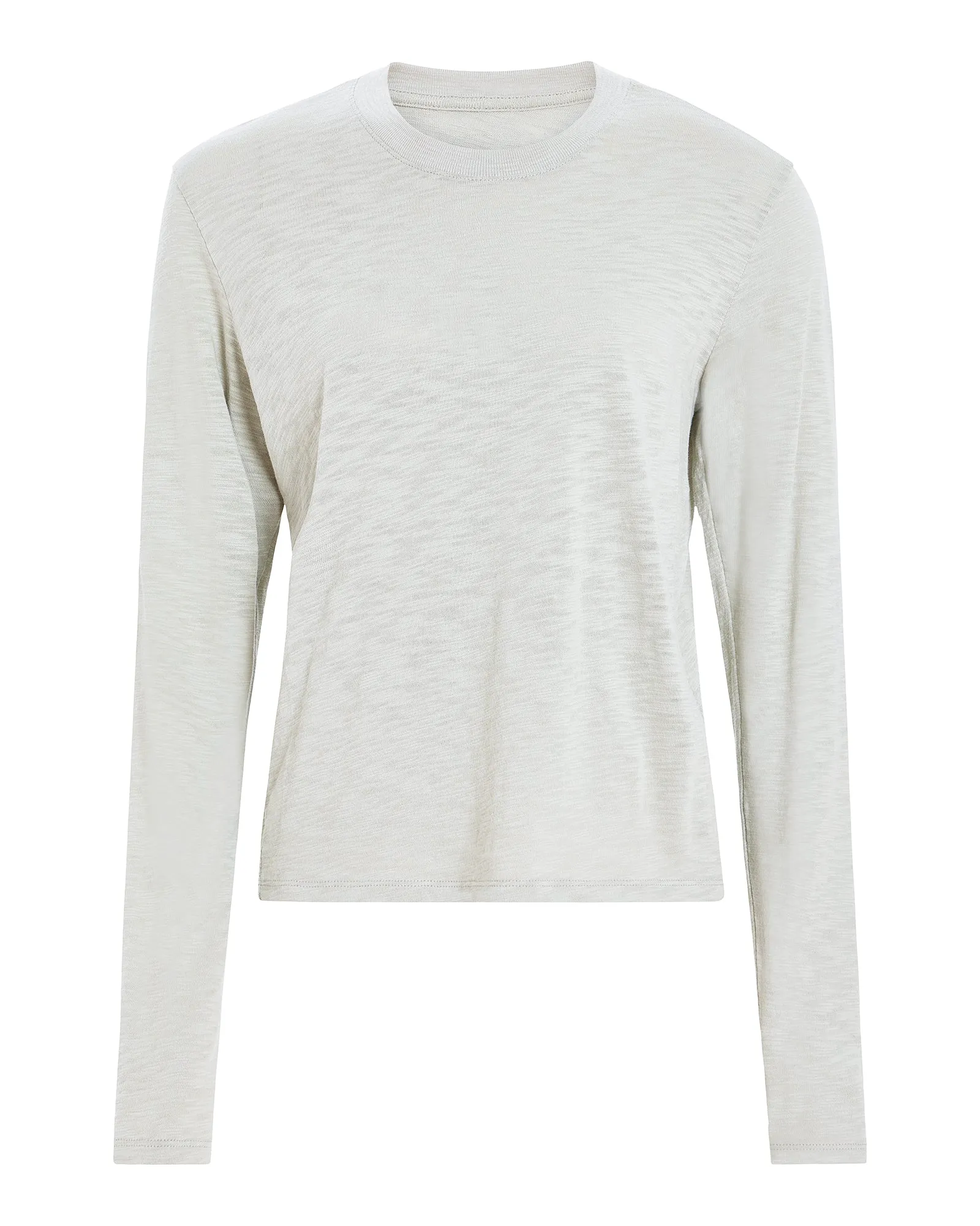Slub Jersey Long Sleeve Crop Tee - Abbey Stone slim cut