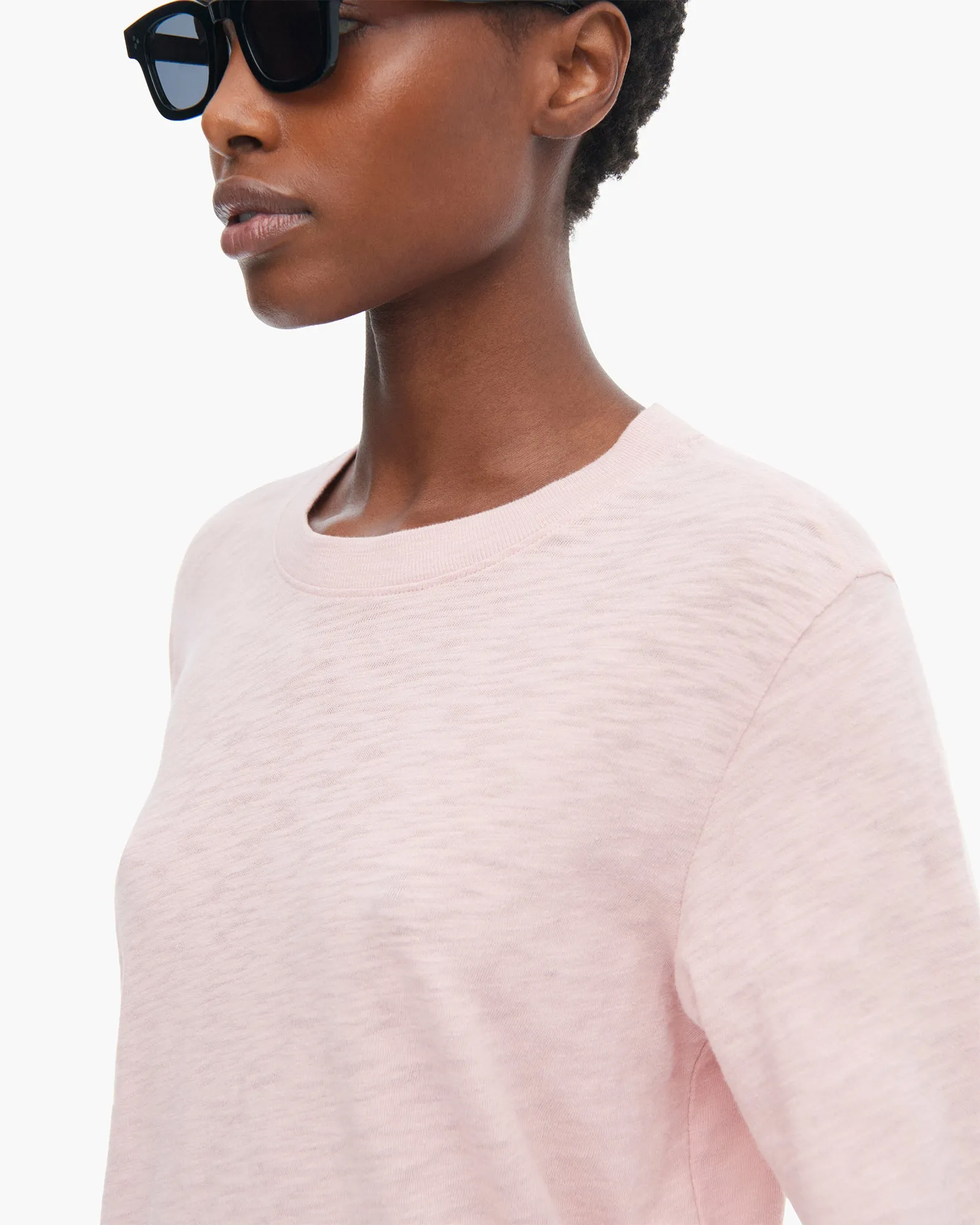 Slub Jersey Long Sleeve Crop Tee - English Rose style shift