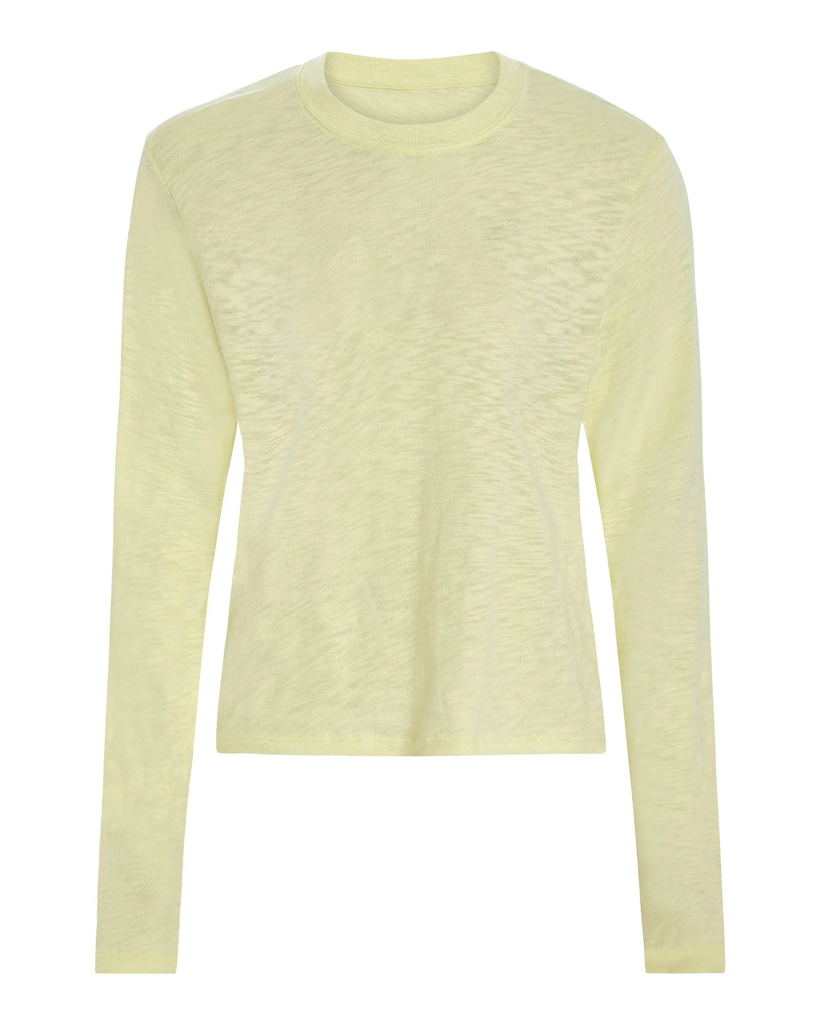 Slub Jersey Long Sleeve Crop Tee - Tender Yellow fit mood