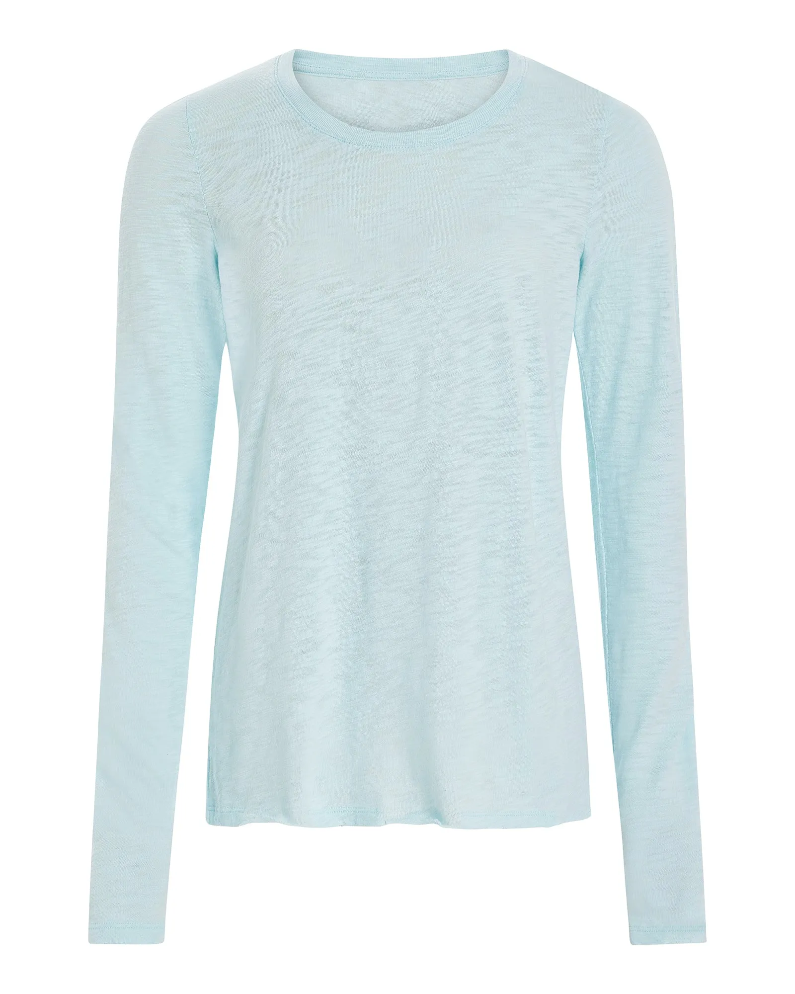 Slub Jersey Long Sleeve Destroyed Crew - Ocean Blue family fit