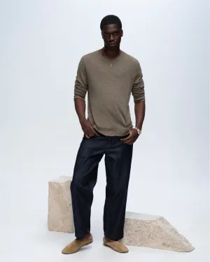 Slub Jersey Long Sleeve Destroyed Wash Tee - Army street style