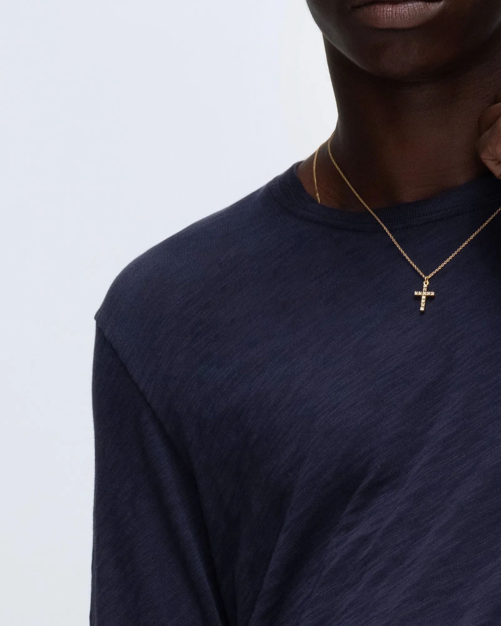 Slub Jersey Long Sleeve Destroyed Wash Tee - Midnight party pick
