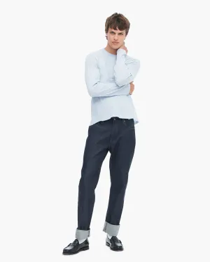 Slub Jersey Long Sleeve Destroyed Wash Tee - Powder Blue social vibe