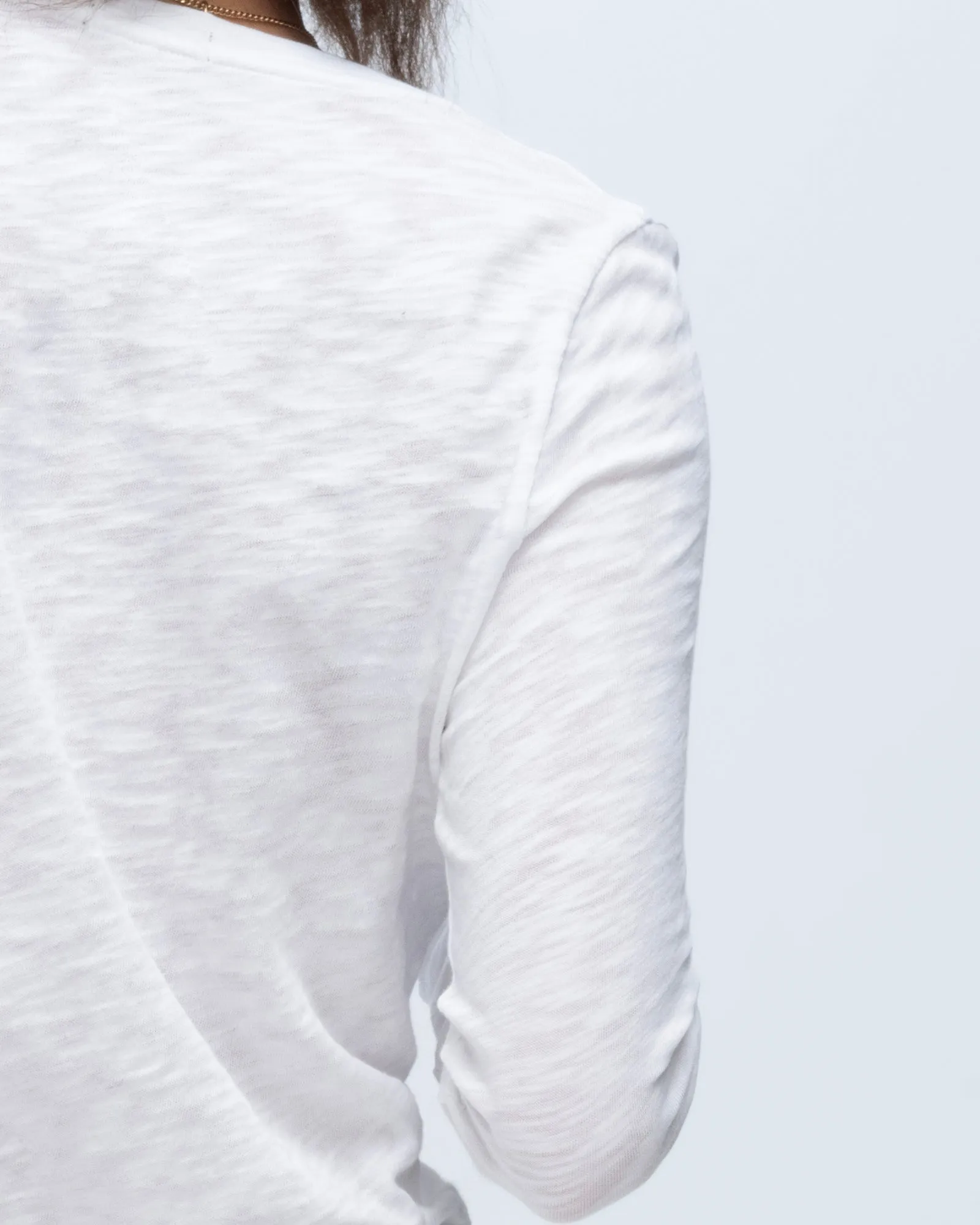 Slub Jersey Long Sleeve V-Neck Tee - White air layer