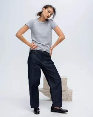 Slub Jersey Schoolboy Crew Neck Tee - Heather Grey easy outfit