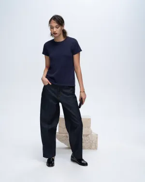 Slub Jersey Schoolboy Crew Neck Tee - Midnight urban tone