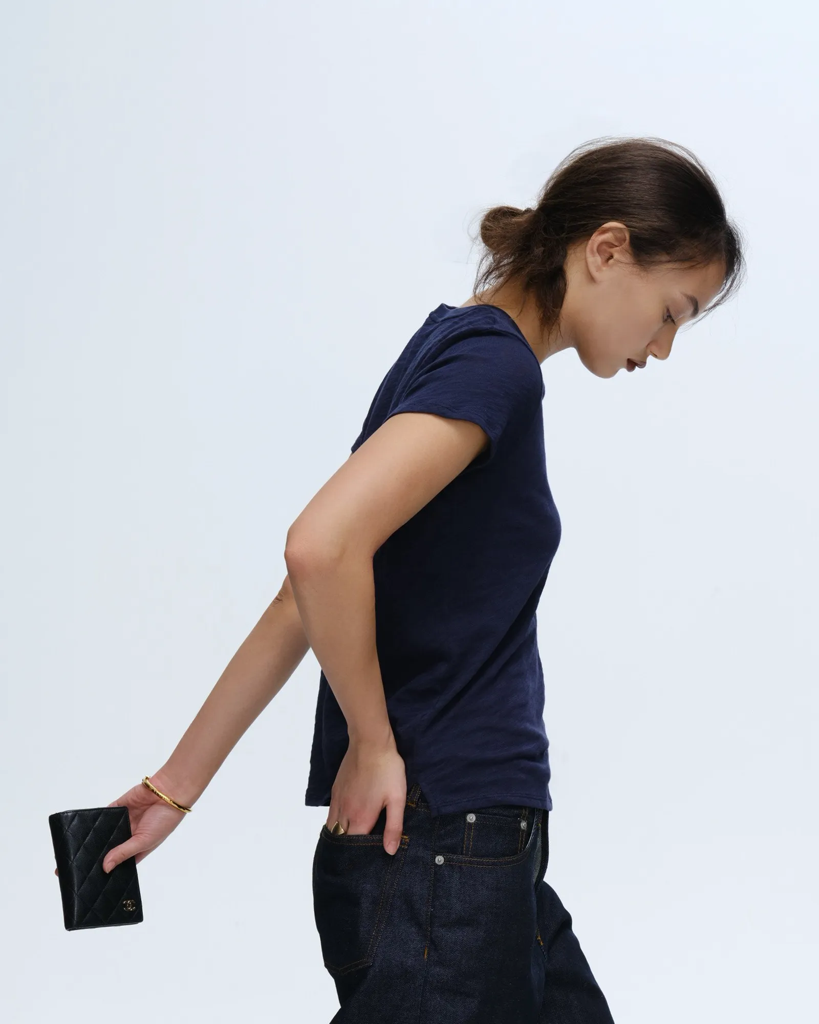 Slub Jersey Schoolboy Crew Neck Tee - Midnight love layer