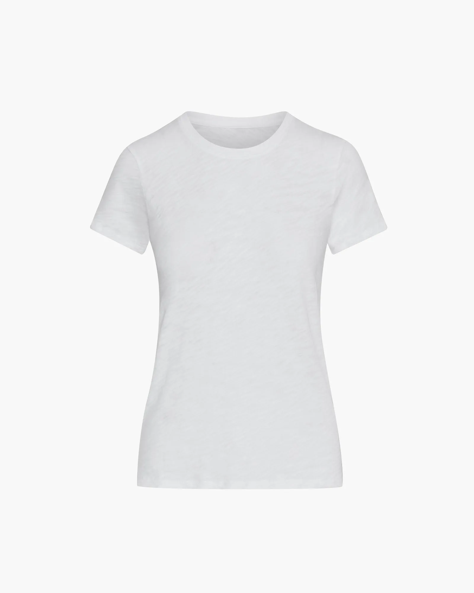 Slub Jersey Schoolboy Crew Neck Tee - White outdoor ready