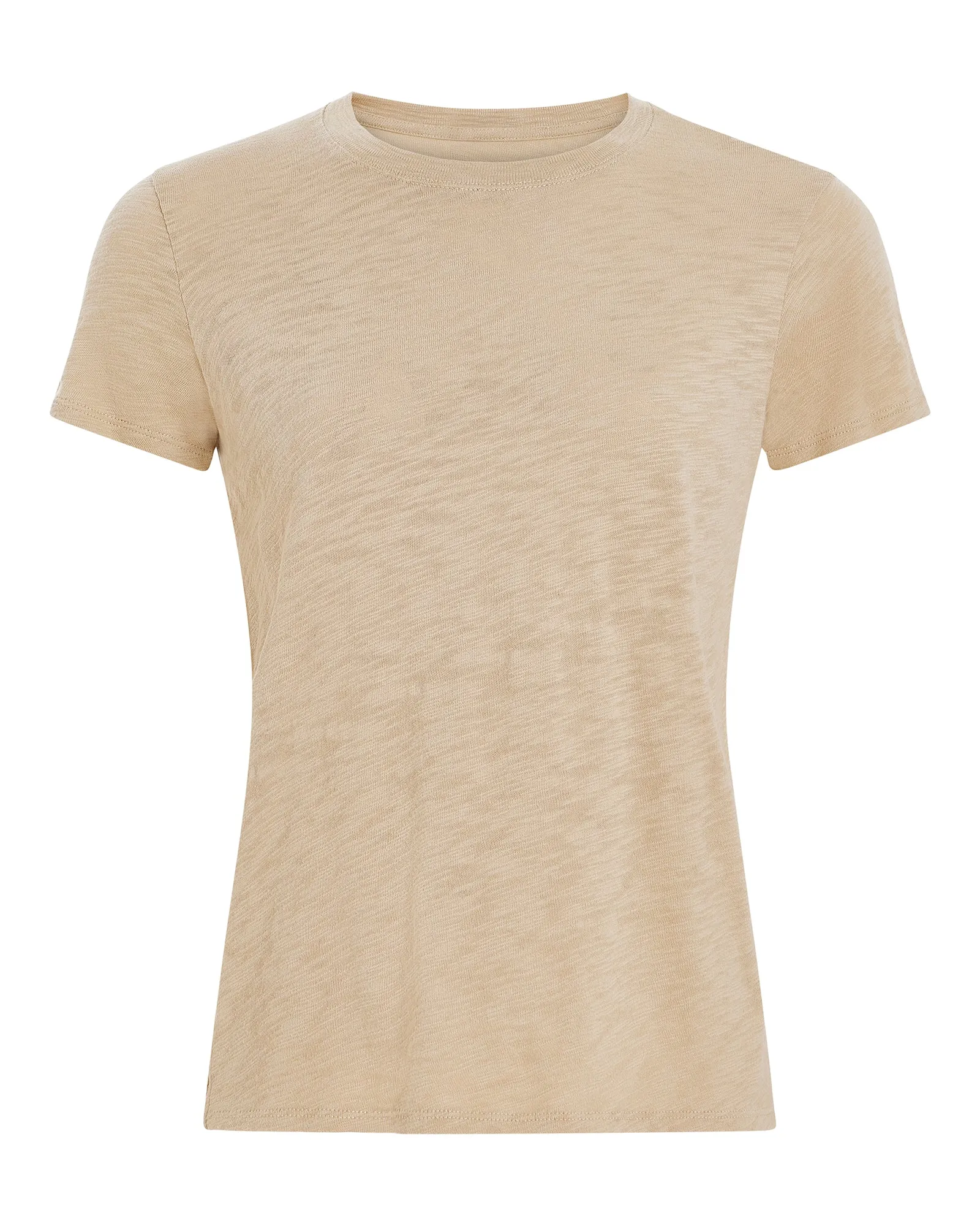 Slub Jersey Schoolboy Short Sleeve Crew Neck Tee - Dune freedom wear