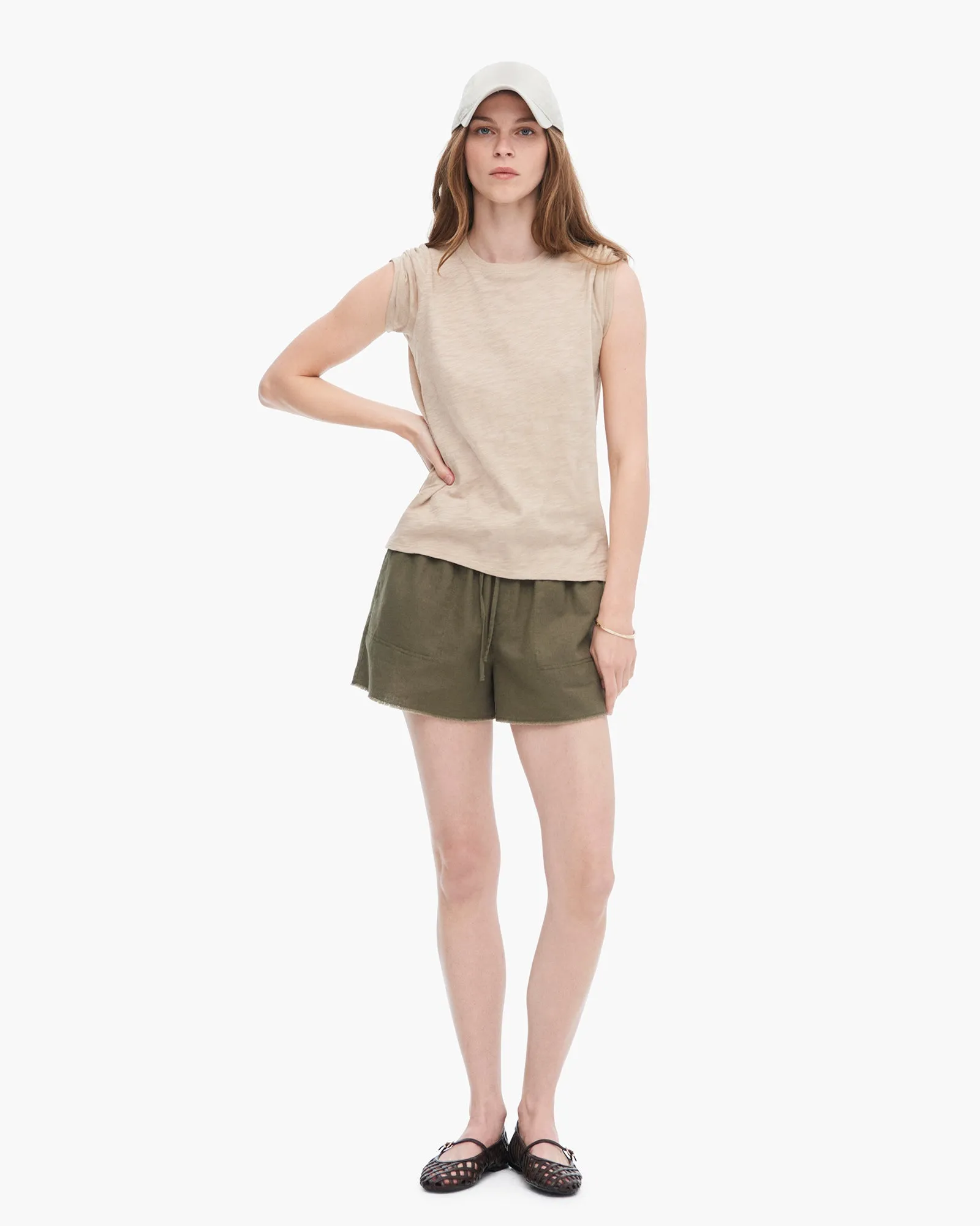 Slub Jersey Schoolboy Short Sleeve Crew Neck Tee - Dune basic fit