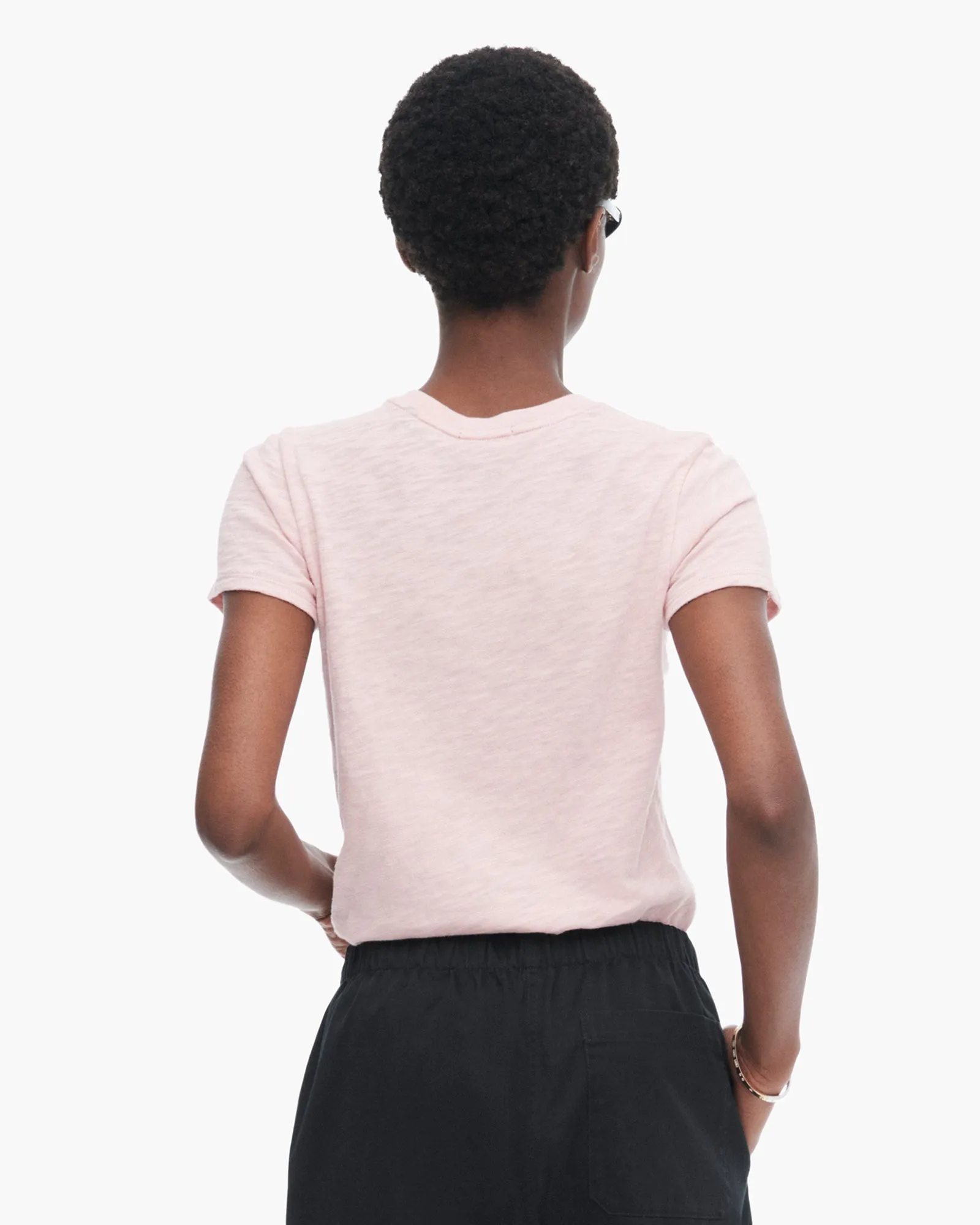 Slub Jersey Schoolboy Short Sleeve Crew Neck Tee - English Rose sleek piece