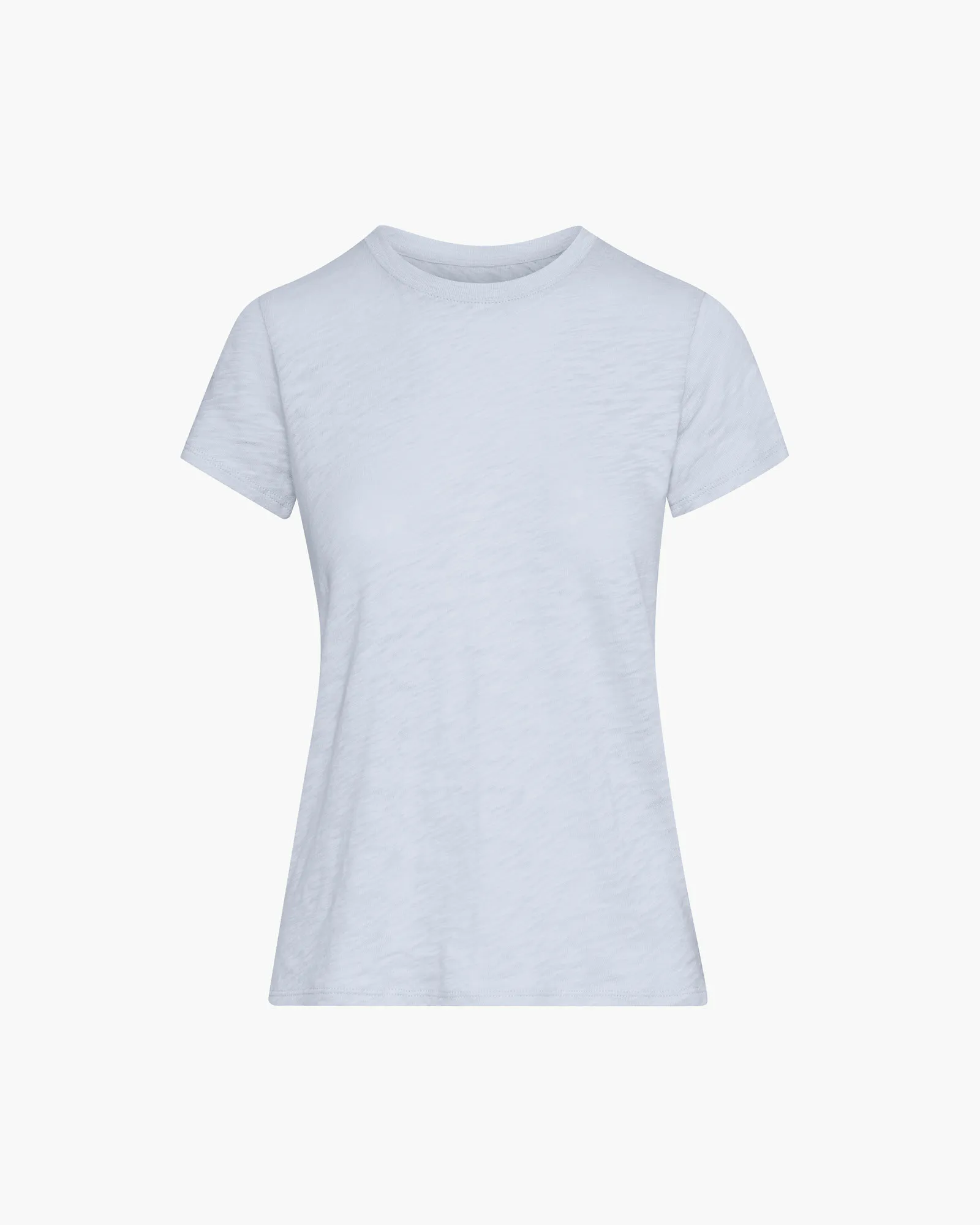 Slub Jersey Schoolboy Short Sleeve Crew Neck Tee - Powder Blue laidback layer