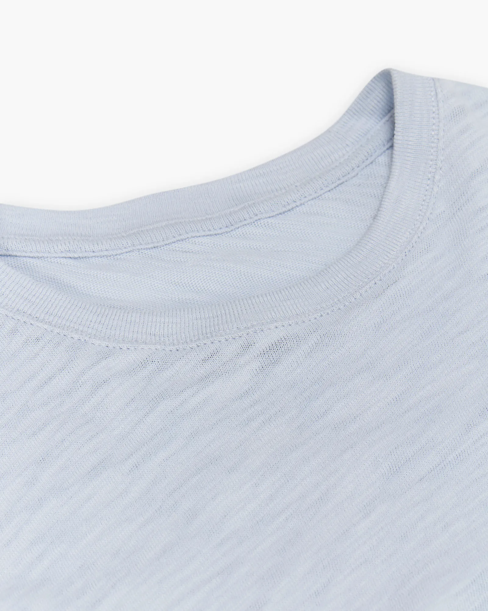 Slub Jersey Schoolboy Short Sleeve Crew Neck Tee - Powder Blue night chill