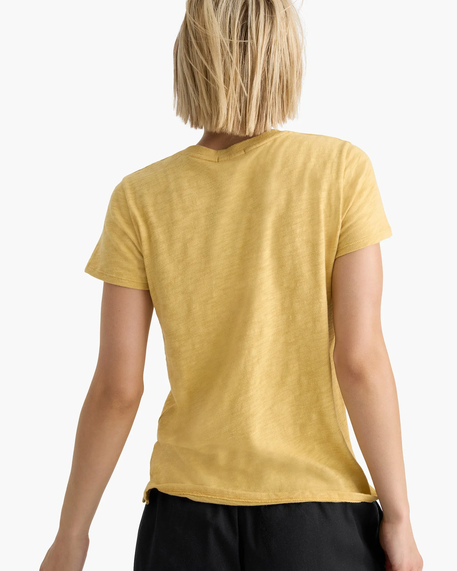 Slub Jersey Schoolboy Short Sleeve Crew Neck Tee - Sunflower city breeze