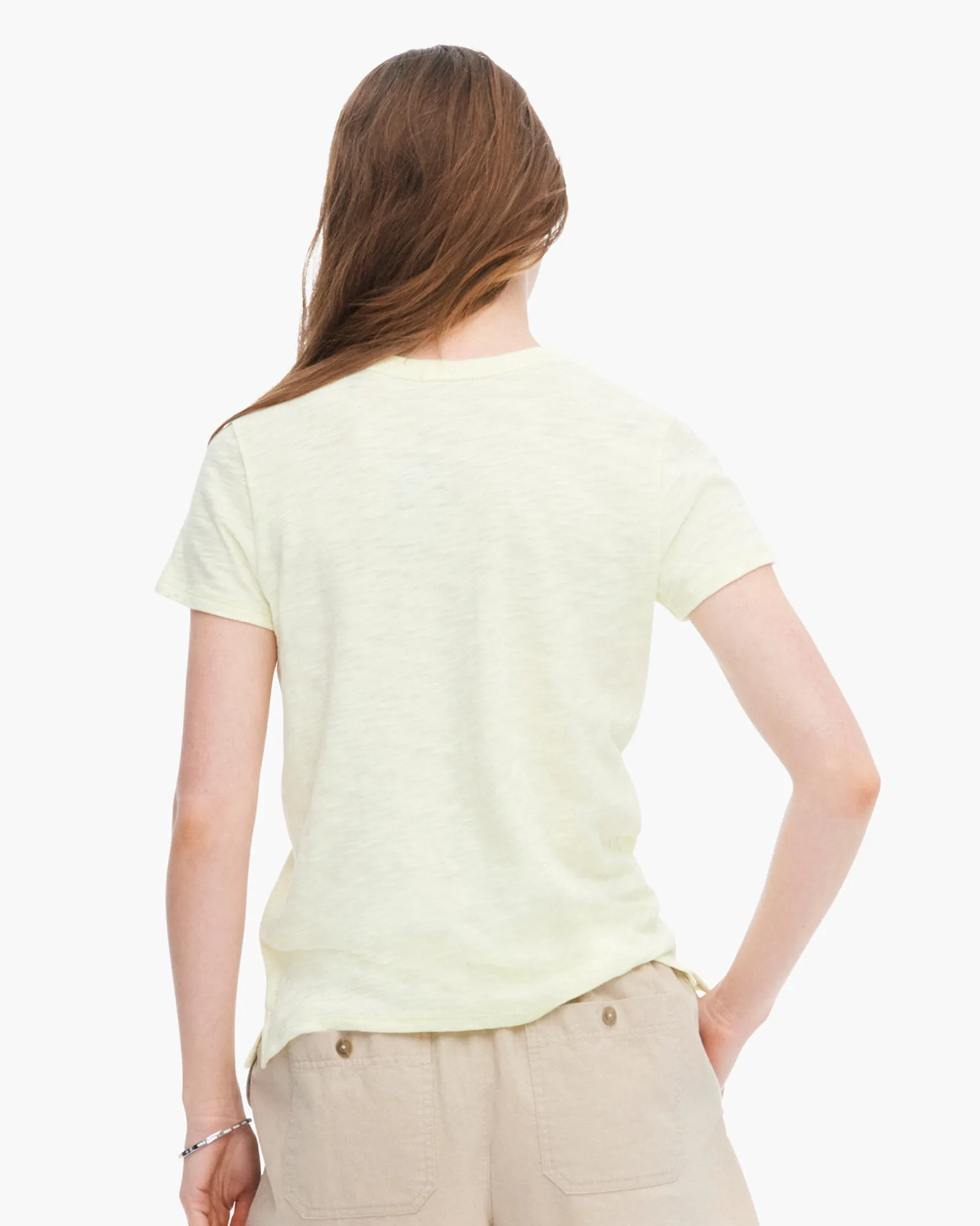 Slub Jersey Schoolboy Short Sleeve Crew Neck Tee - Tender Yellow mood boost