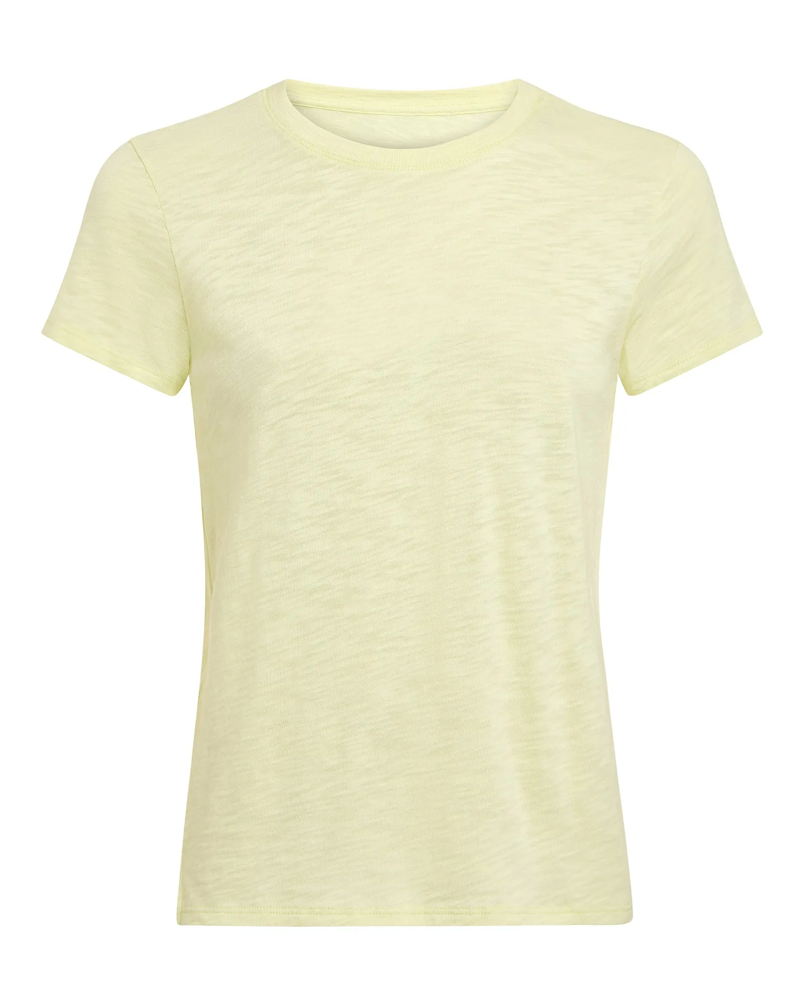 Slub Jersey Schoolboy Short Sleeve Crew Neck Tee - Tender Yellow modern look