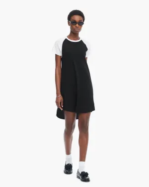 Slub Jersey Short Sleeve Baseball Dress - Black-White seasonal vibe