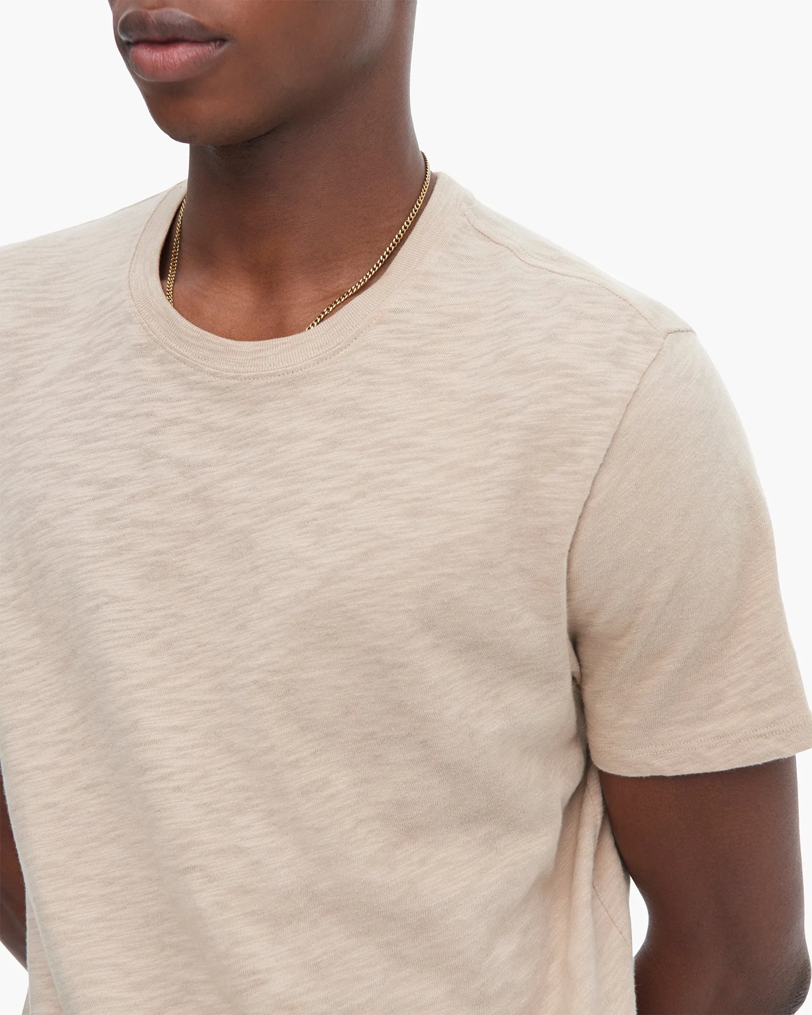 Slub Jersey Short Sleeve Crew Neck Tee - Dune basic fit