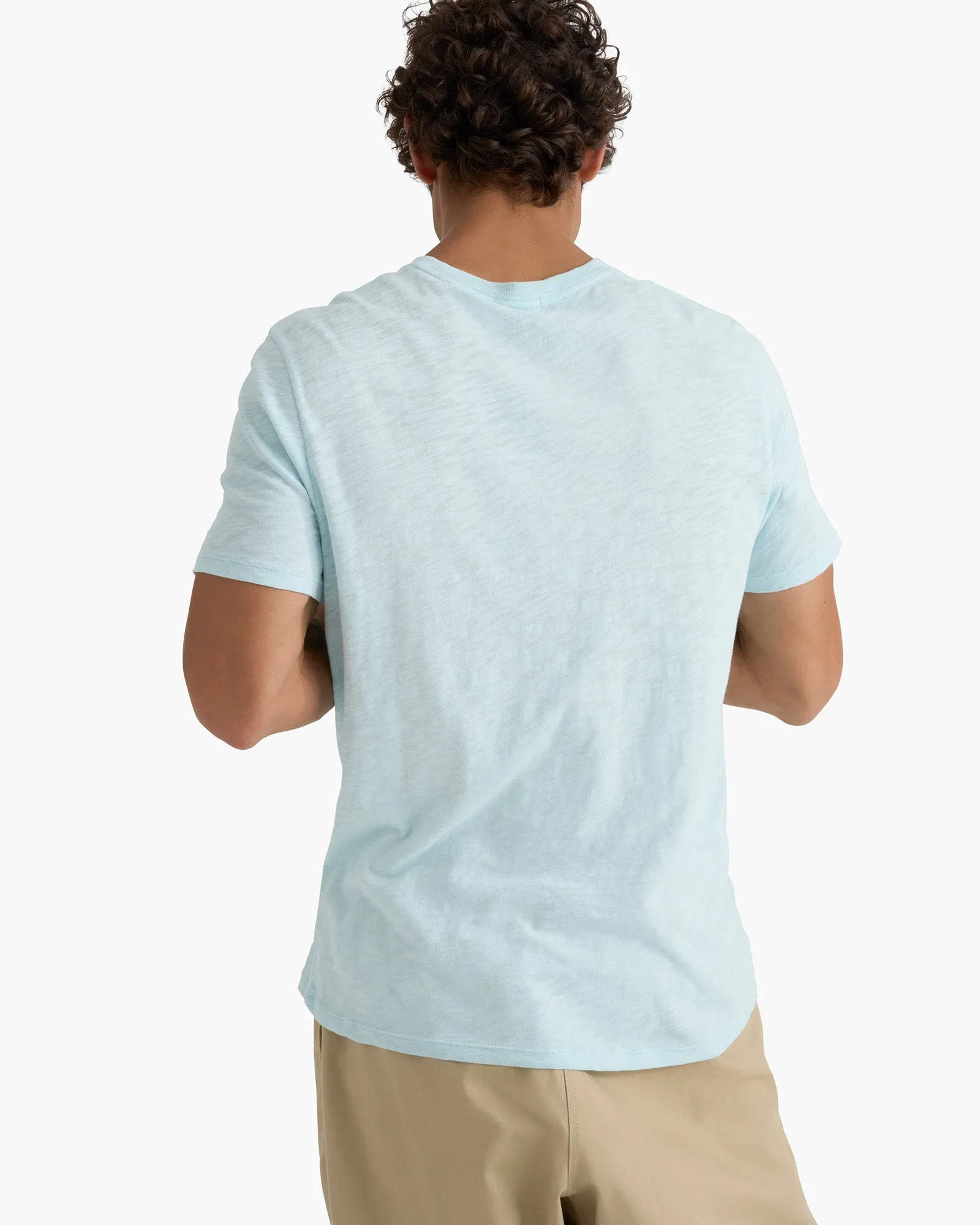 Slub Jersey Short Sleeve Crew Neck Tee - Ocean Blue family fit