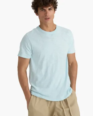 Slub Jersey Short Sleeve Crew Neck Tee - Ocean Blue travel style