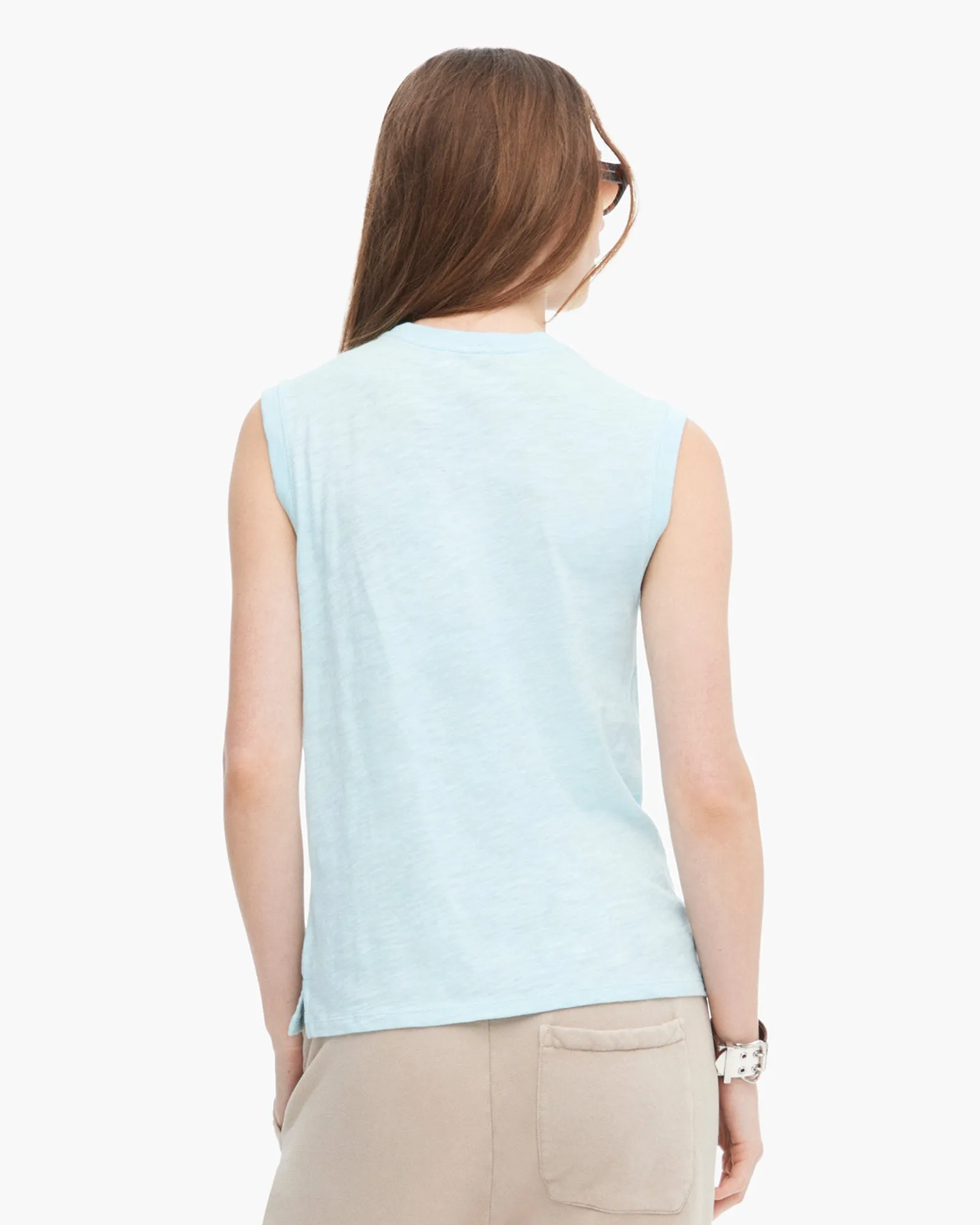 Slub Jersey Sleeveless Schoolboy - Ocean Blue calm wear