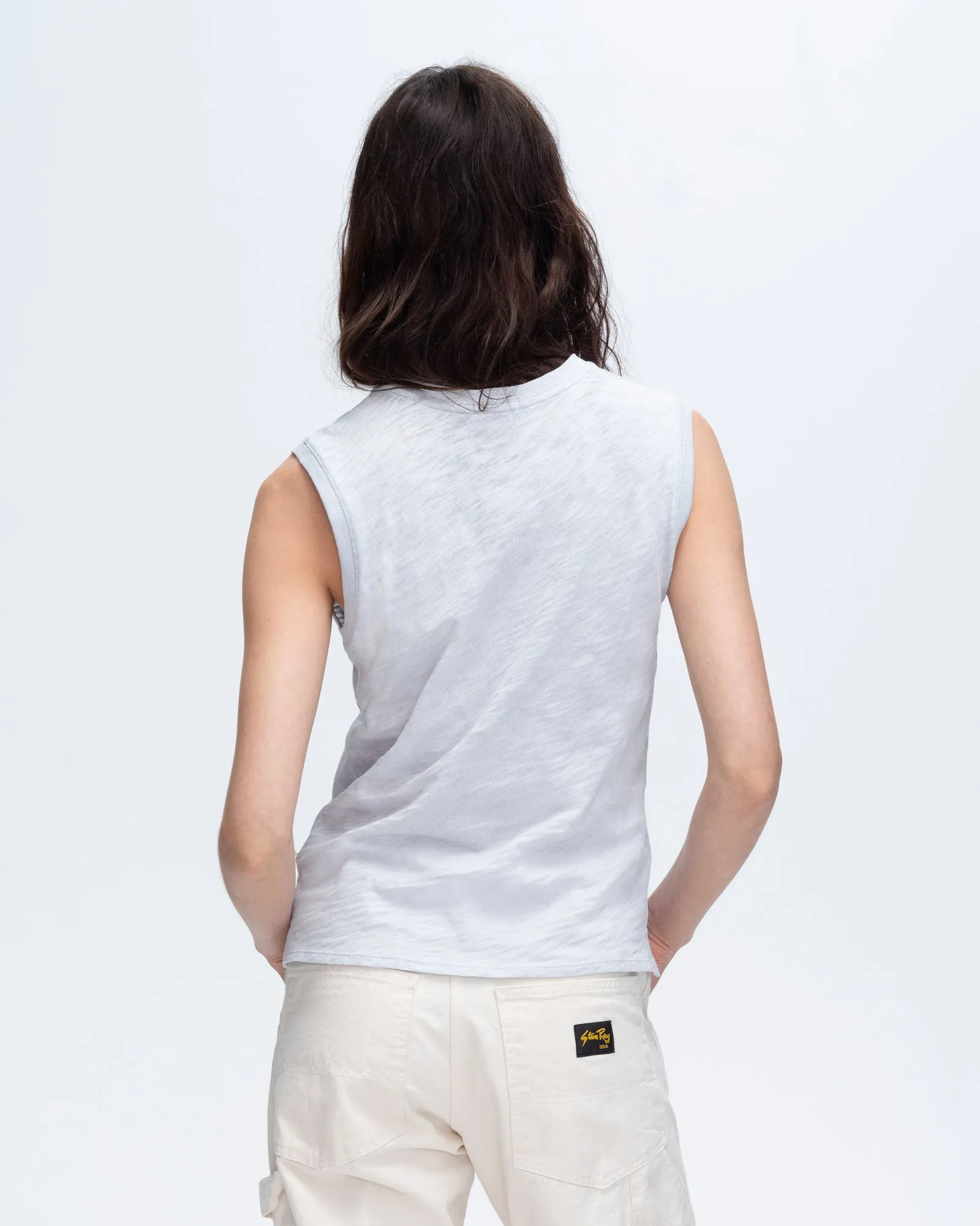 Slub Jersey Sleeveless Schoolboy - Powder Blue ease wear