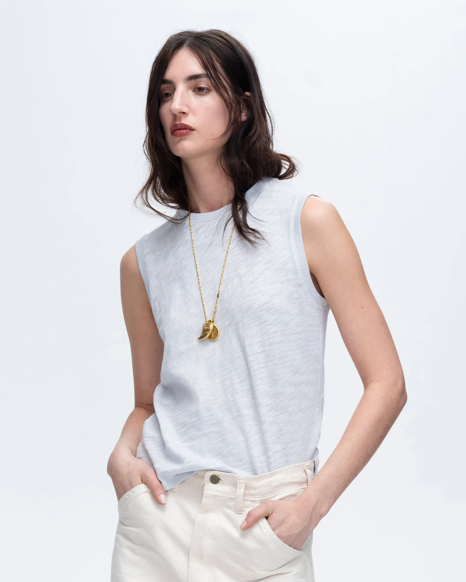 Slub Jersey Sleeveless Schoolboy - Powder Blue sun ready