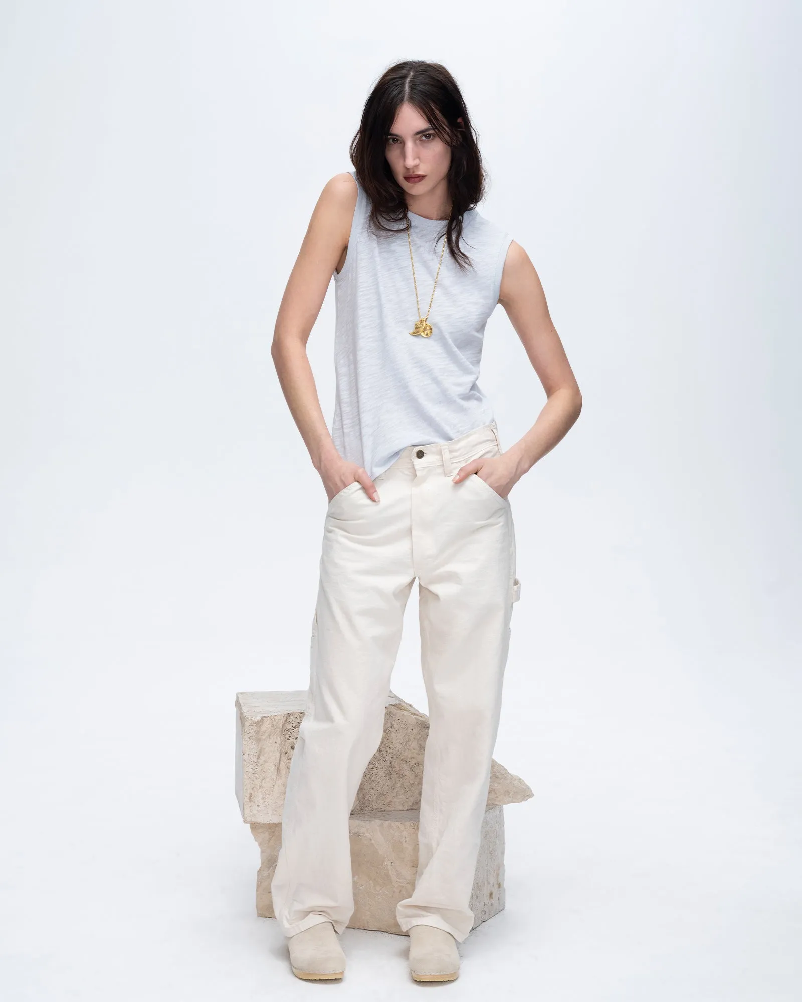 Slub Jersey Sleeveless Schoolboy - Powder Blue trend fix