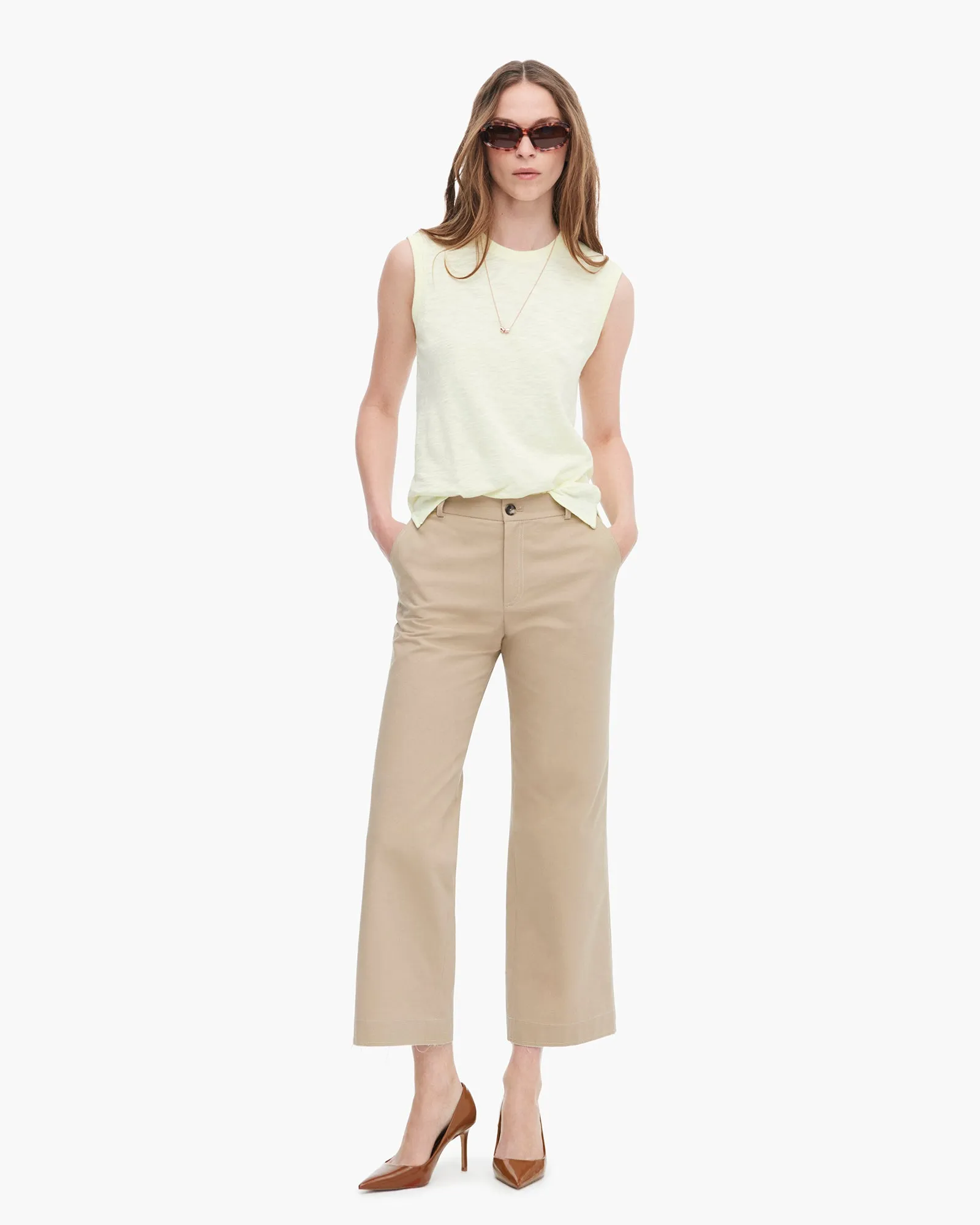 Slub Jersey Sleeveless Schoolboy - Tender Yellow sunny day