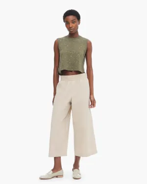 Slub Jersey Splatter Paint Cropped Sleeveless Schoolboy - Army-Faded Dune bold ease