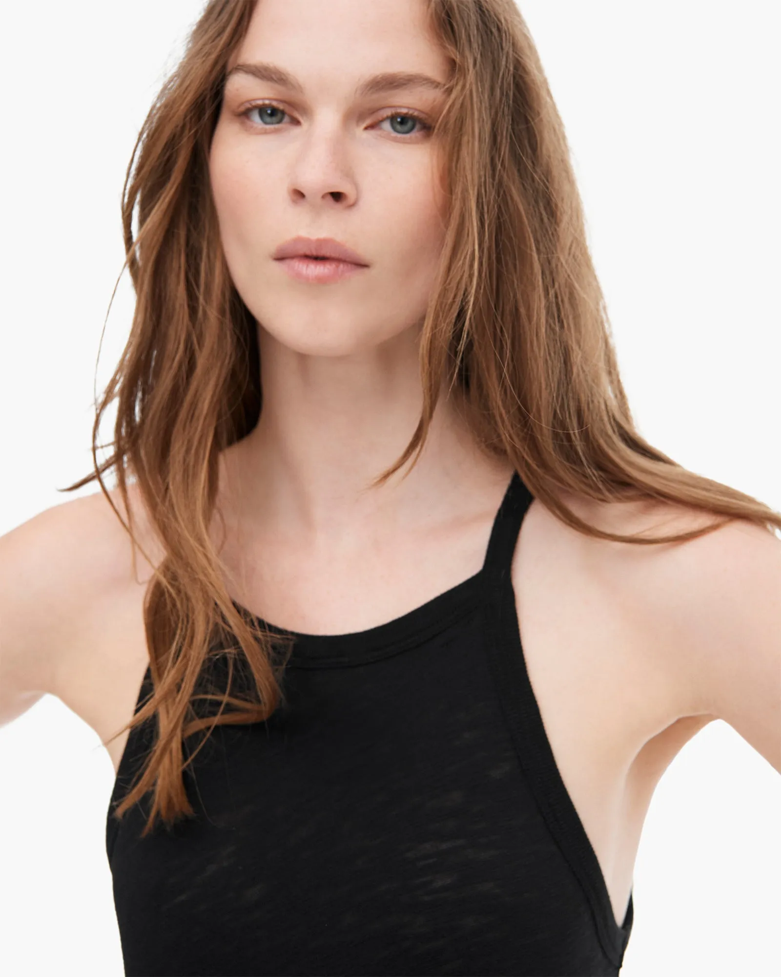 Slub Jersey Tank Maxi Dress - Black sunset walk