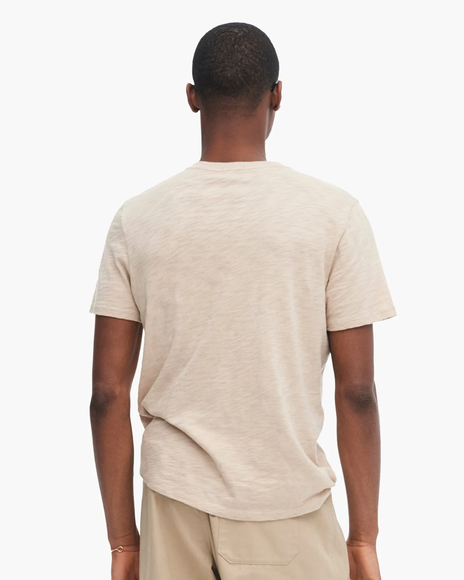 Slub Jersey V-Neck Tee - Dune lightweight feel