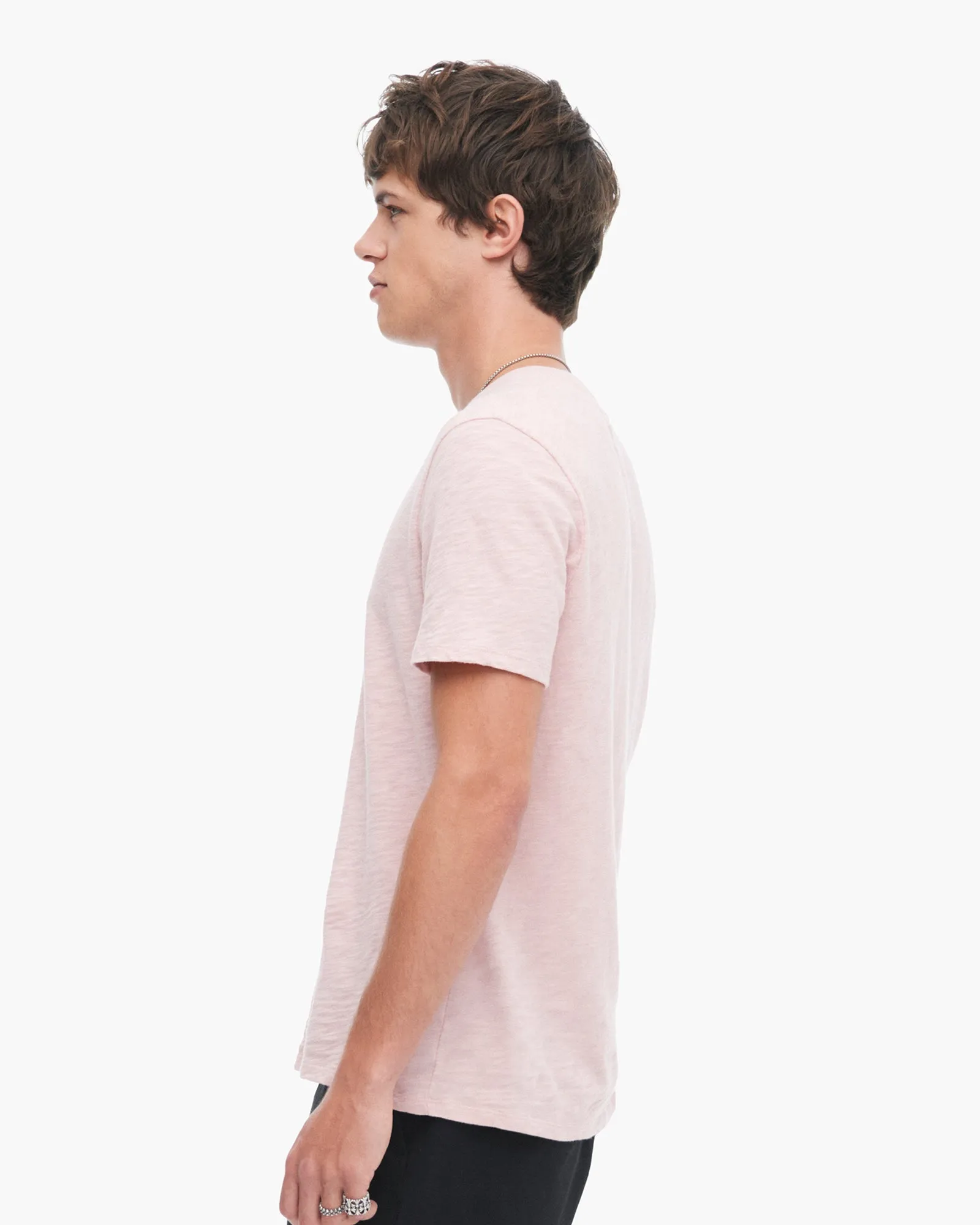 Slub Jersey V-Neck Tee - English Rose classic design