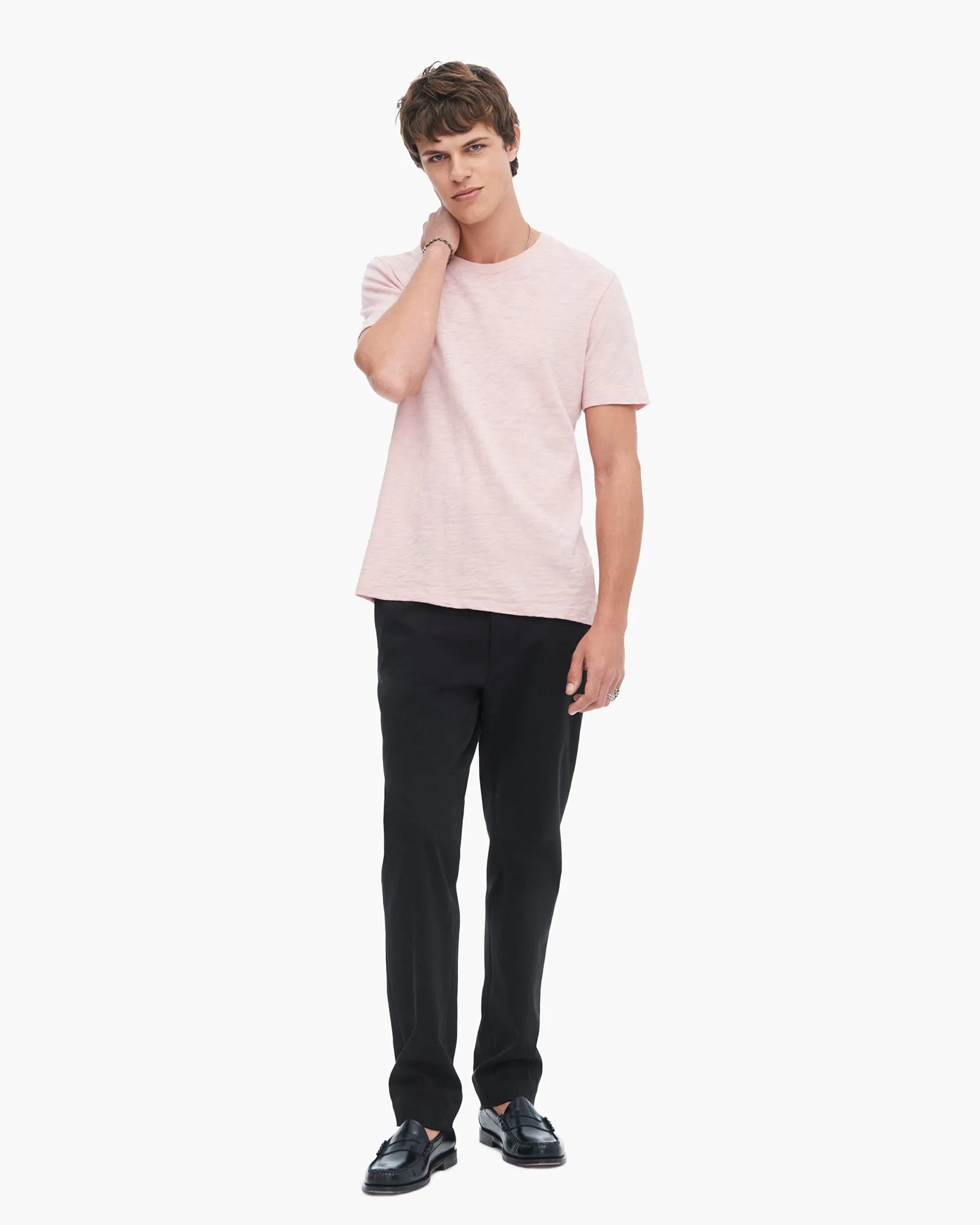Slub Jersey V-Neck Tee - English Rose all-season fit