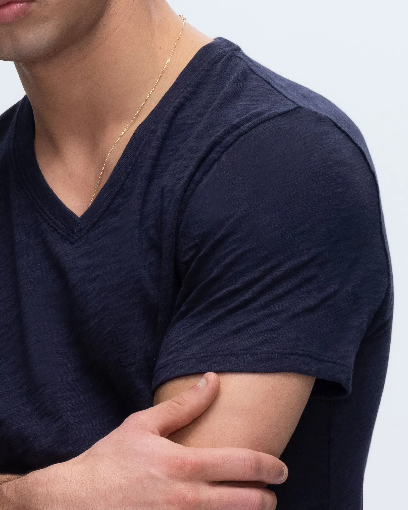 Slub Jersey V-Neck Tee - Midnight creative edge