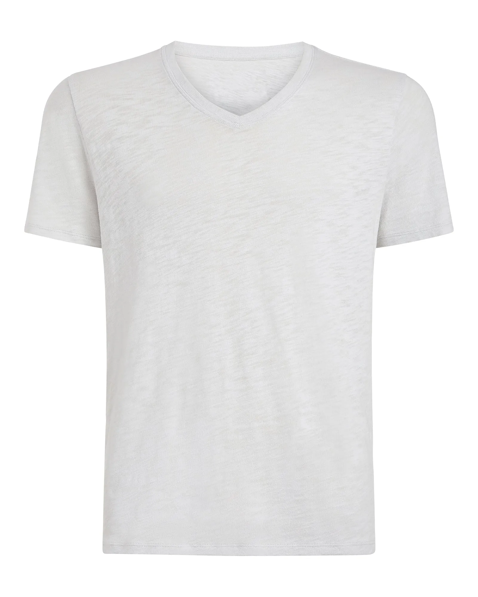 Slub Jersey V-Neck Tee - Silver weekend casual