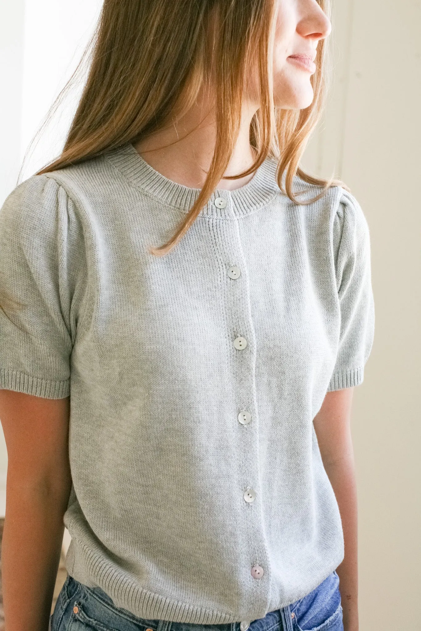 Sophia Knit Cardigan - Heather Grey Light Chill
