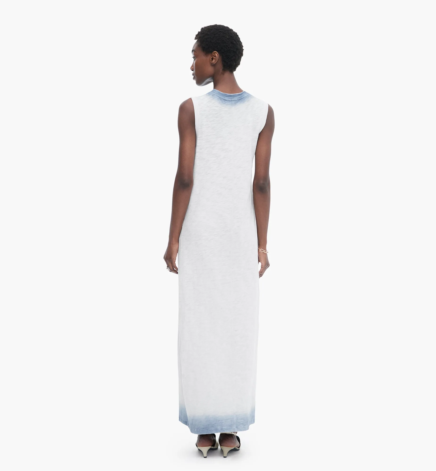 Spray Treatment Slub Jersey Dress - Silver-Wash Navy party ready