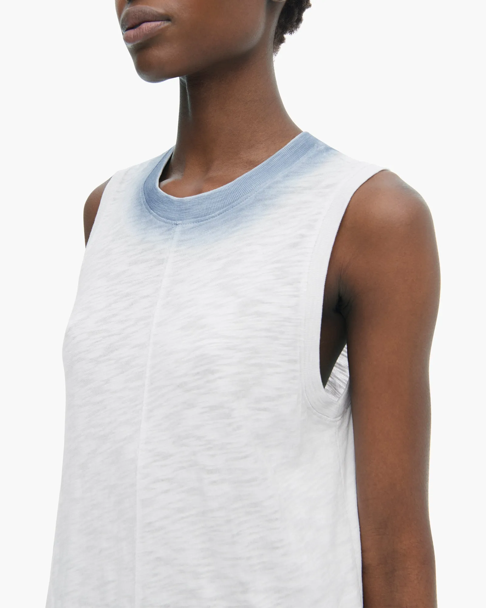 Spray Treatment Slub Jersey Dress - Silver-Wash Navy feminine glow