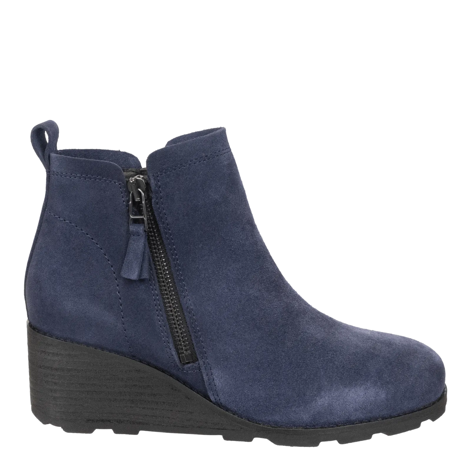 STORY in NAVY Wedge Ankle Boots Light breath.
