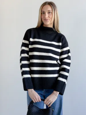 Stripe Turtle Neck Sweater Fall Walks