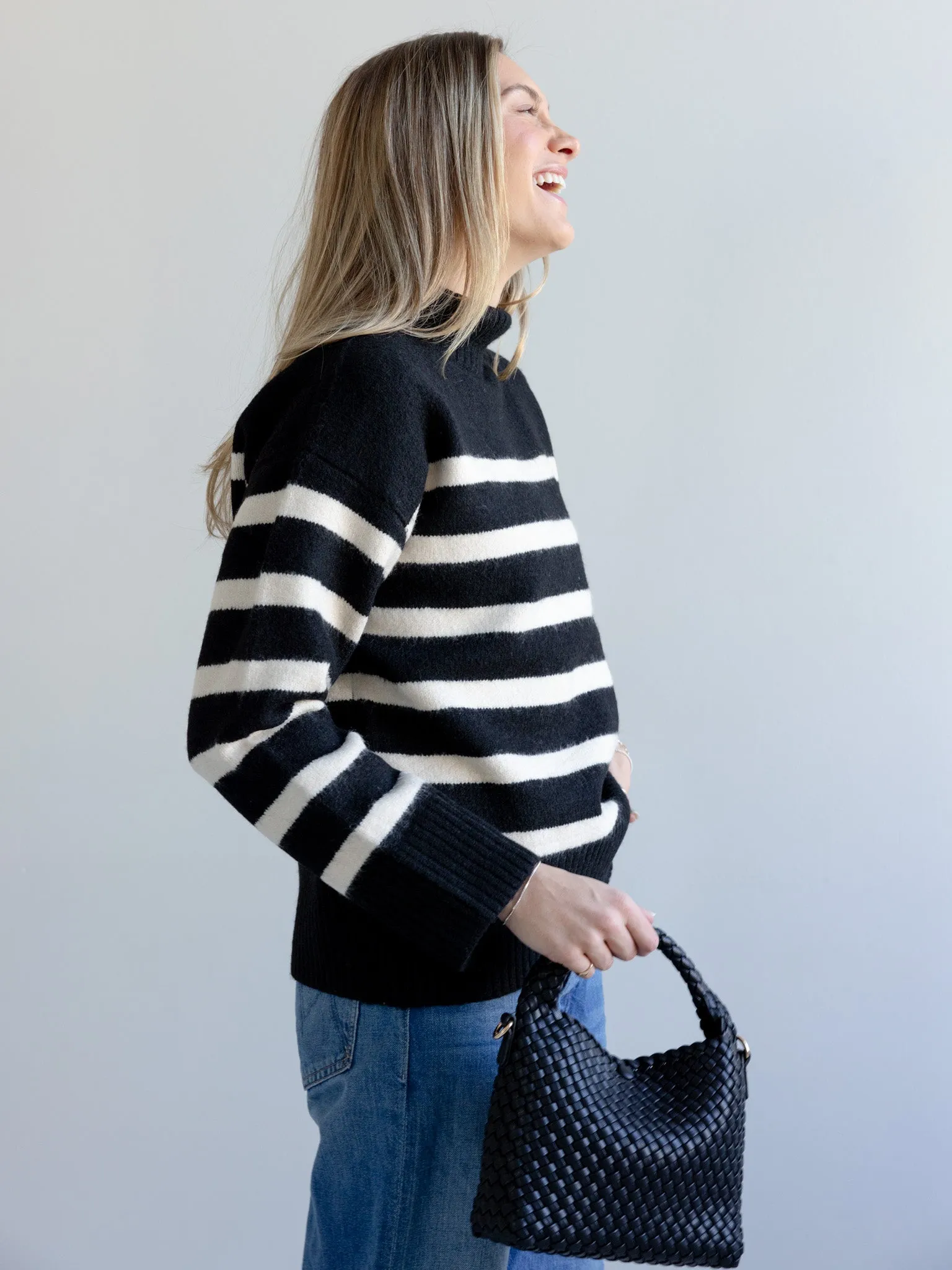 Stripe Turtle Neck Sweater Outdoor Ease